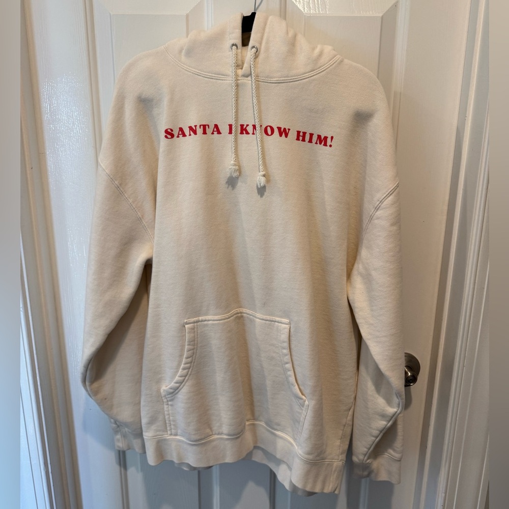 Sunkissed Coconut Elf Christmas Cream Sweatshirt Hoodie Size XL
